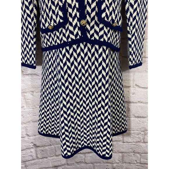 Vintage 1960s St. John Knits Sweater Jacket Dress 2-Piece Outfit Small/Medium - Picture 8 of 16